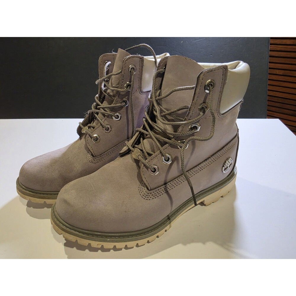 Timberland Women's Premium Waterproof Boots 8.5 Gray A2798 Nubuck Lace Up